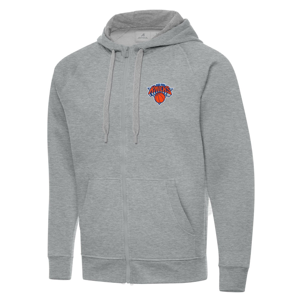 New York Knicks Antigua Big & Tall Victory Full-Zip Hoodie Heather Gray - NBA