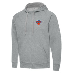 New York Knicks Antigua Big & Tall Victory Full-Zip Hoodie Heather Gray - NBA