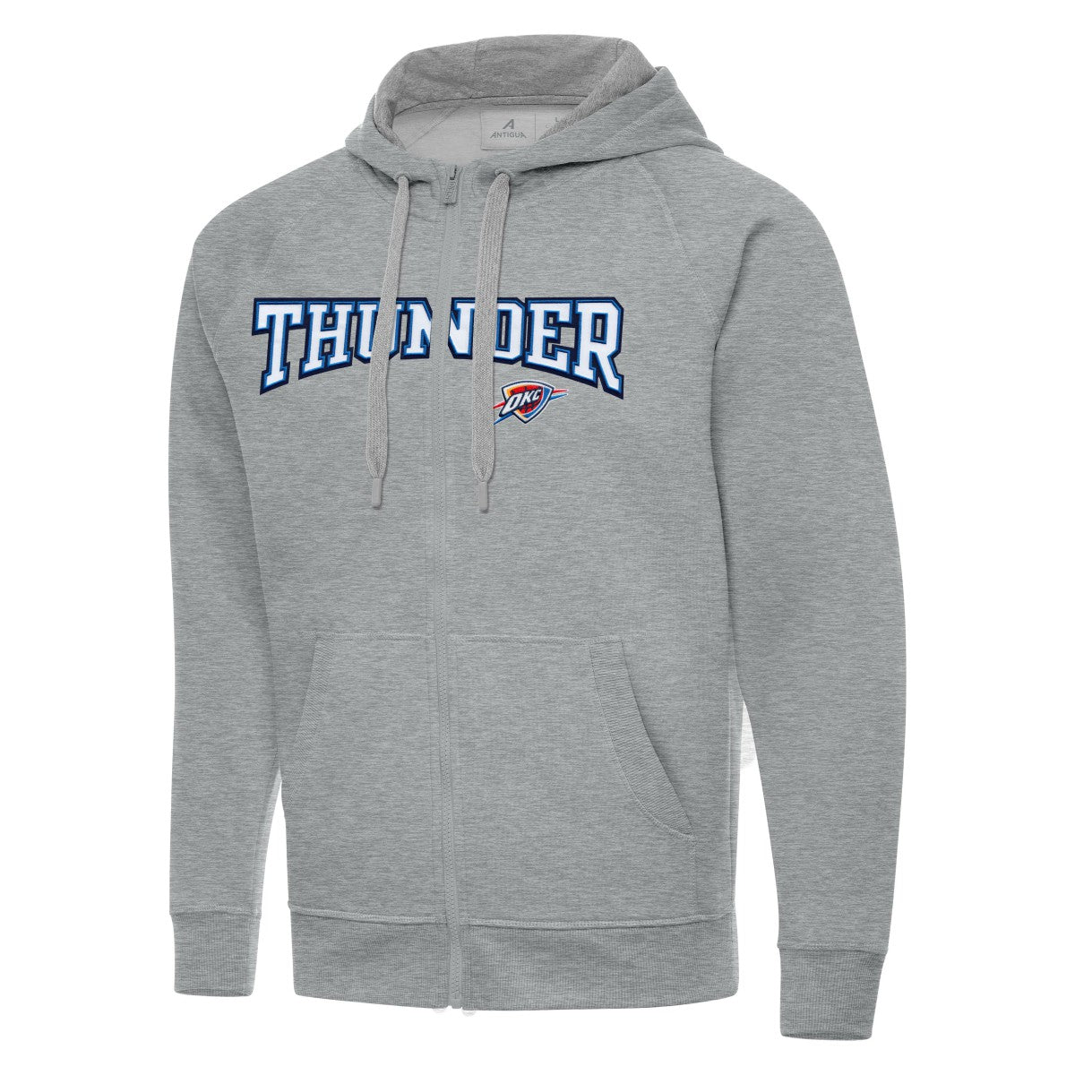 Oklahoma City Thunder Antigua Big & Tall Victory Full-Zip Hoodie Jacket Heather Gray - NBA