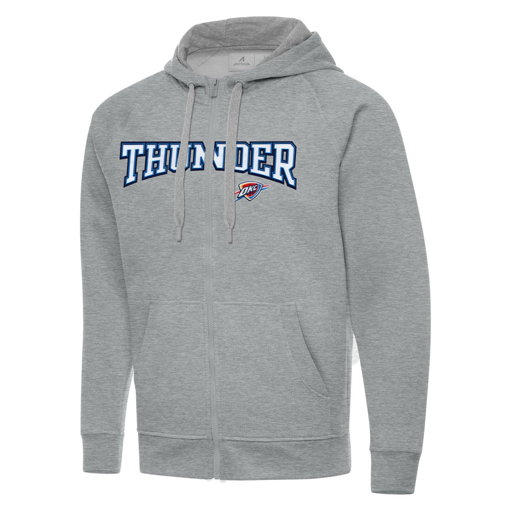 Oklahoma City Thunder Antigua Big & Tall Victory Full-Zip Hoodie Jacket Heather Gray - NBA