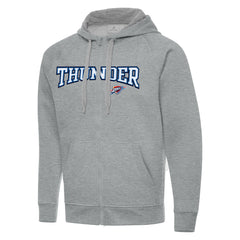 Oklahoma City Thunder Antigua Big & Tall Victory Full-Zip Hoodie Jacket Heather Gray - NBA