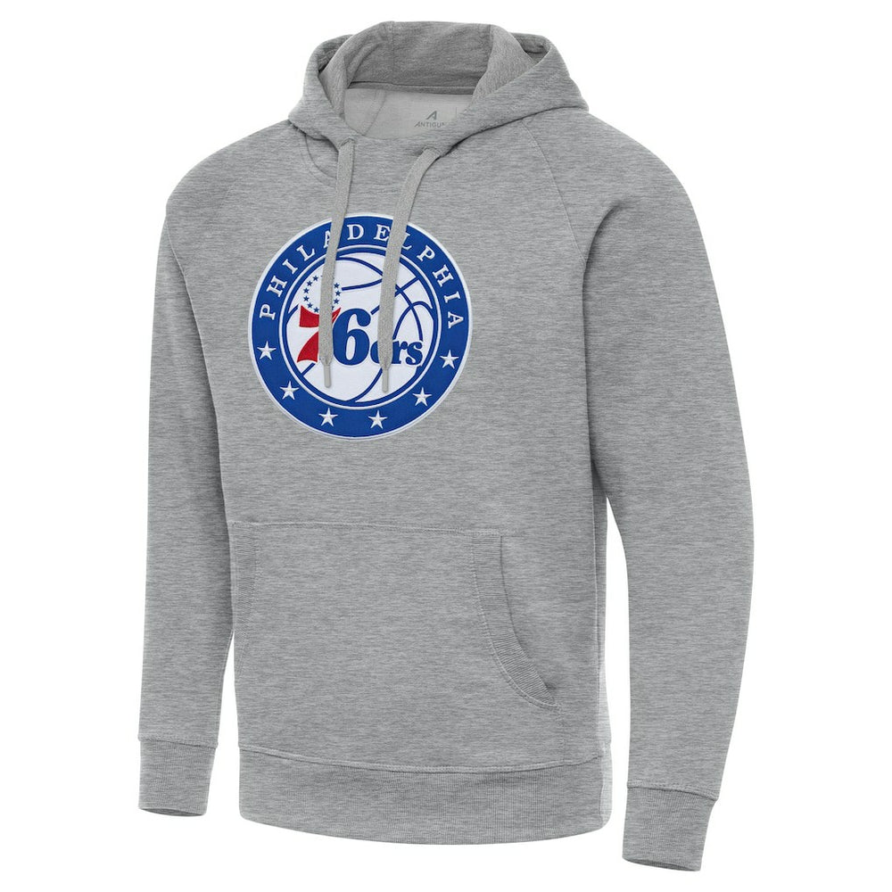 Philadelphia 76ers Antigua Big & Tall Victory Raglan Pullover Hoodie Heather Gray - NBA