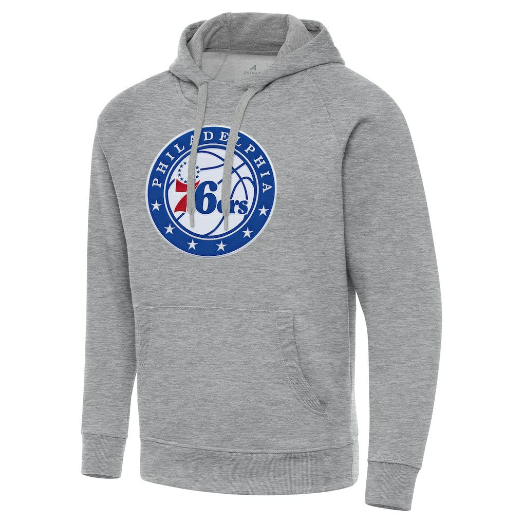 Philadelphia 76ers Antigua Big & Tall Victory Raglan Pullover Hoodie Heather Gray - NBA