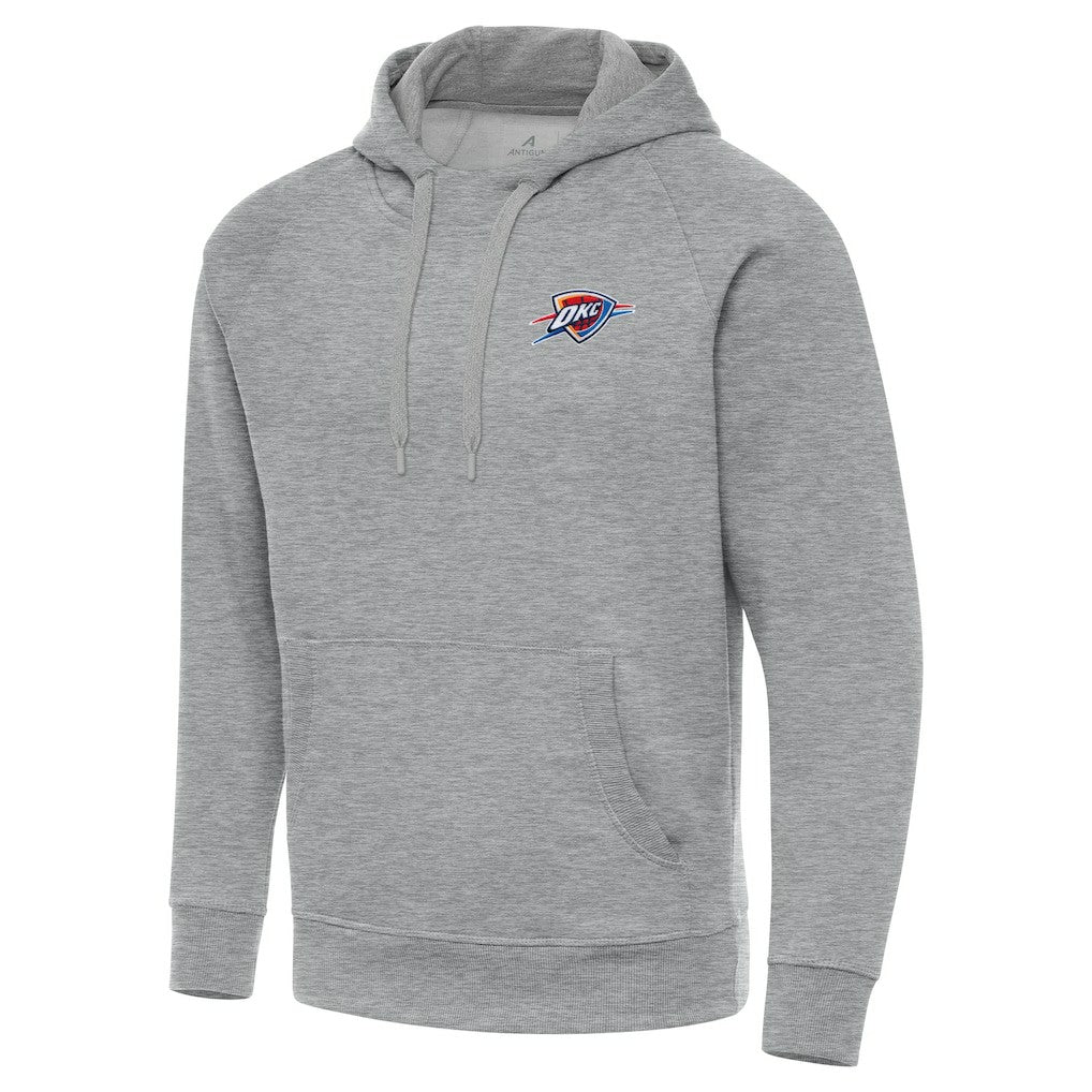 Oklahoma City Thunder Antigua Big & Tall Victory Raglan Pullover Hoodie Heather Gray - NBA