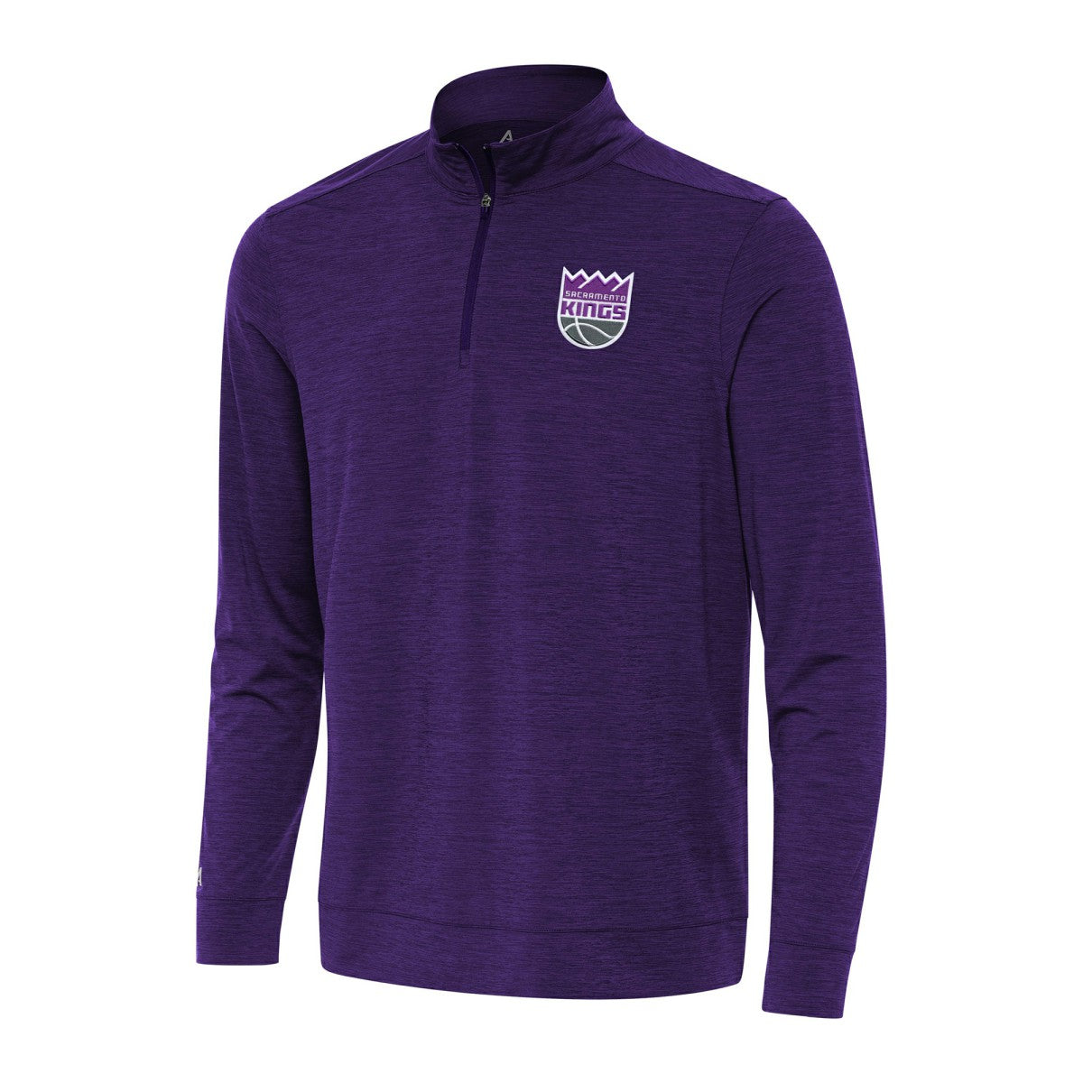 Sacramento Kings Antigua Bright Quarter-Zip Top Heather Purple - NBA