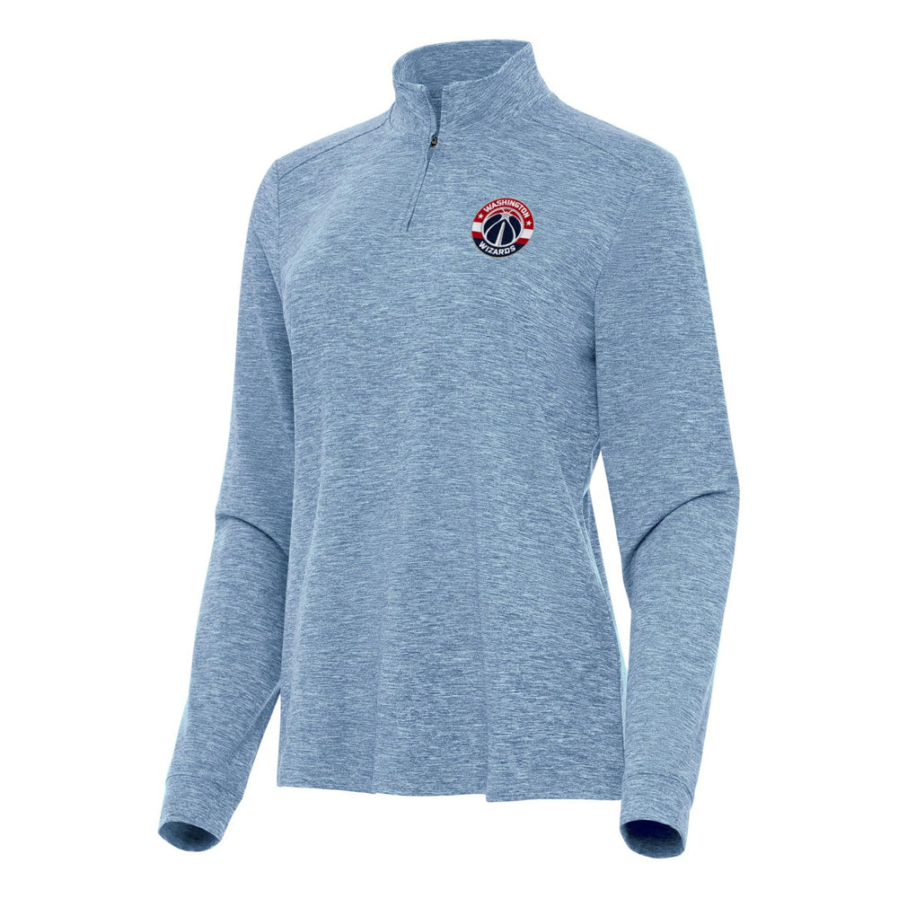 Washington Wizards Antigua Women's Mentor Quarter-Zip Mock Long Sleeve Top Heather Aqua - NBA