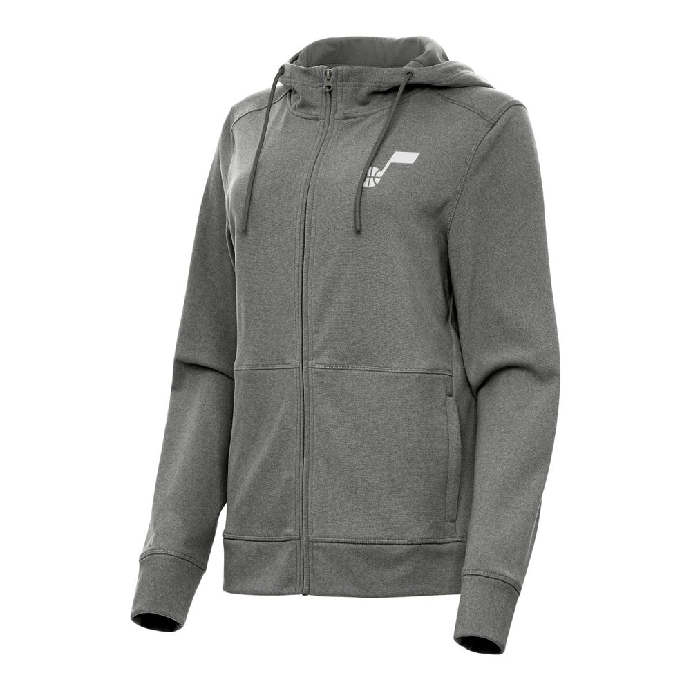 Utah Jazz Antigua Women's Seeker Full-Zip Hoodie Jacket Heather Charcoal - NBA