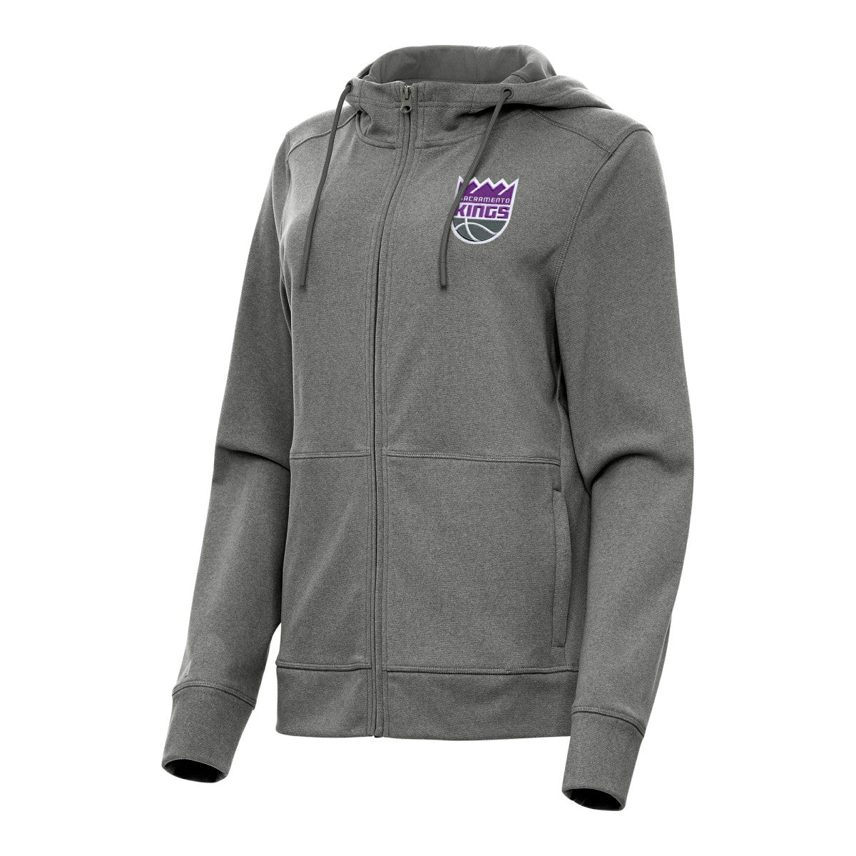 Sacramento Kings Antigua Women's Seeker Full-Zip Hoodie Jacket Heather Charcoal - NBA