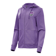 Sacramento Kings Antigua Women's Seeker Full-Zip Hoodie Jacket Heather Purple - NBA