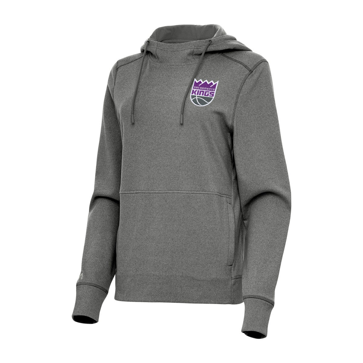 Sacramento Kings Antigua Women's Justice Pullover Hoodie Heather Charcoal - NBA