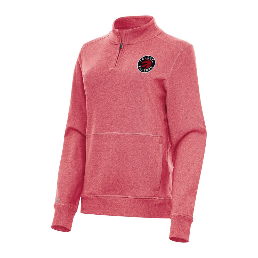 Toronto Raptors Antigua Women's Crush Quarter-Zip Fleece Sweatshirt Heather Red - NBA