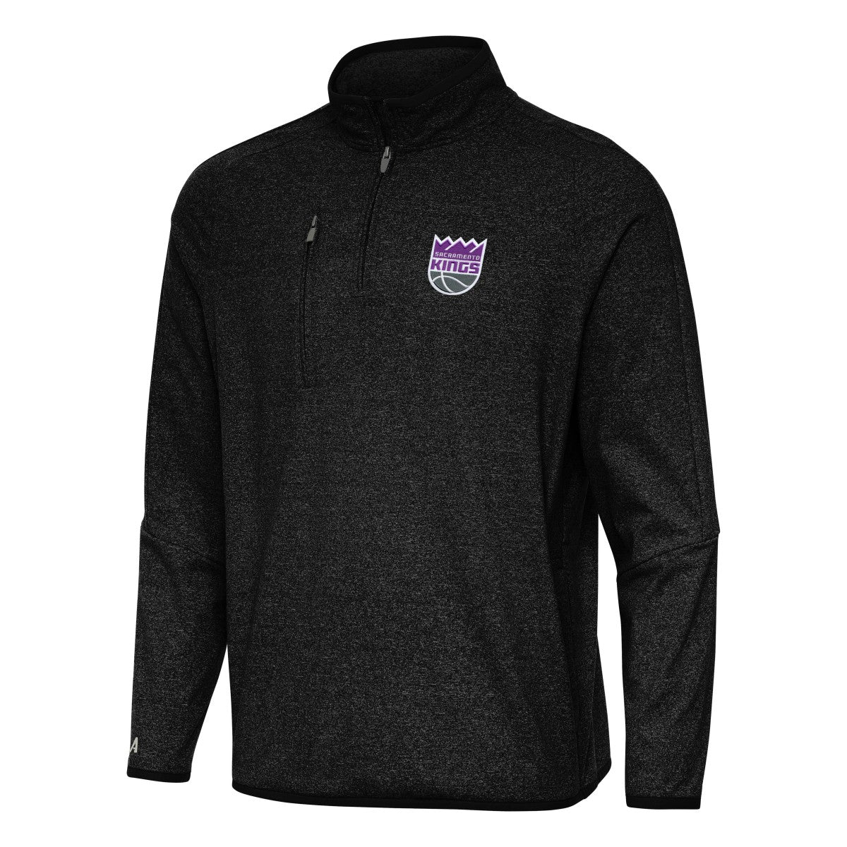 Sacramento Kings Antigua Certain Quarter-Zip Tri-Blend Sweatshirt Heather Black - NBA