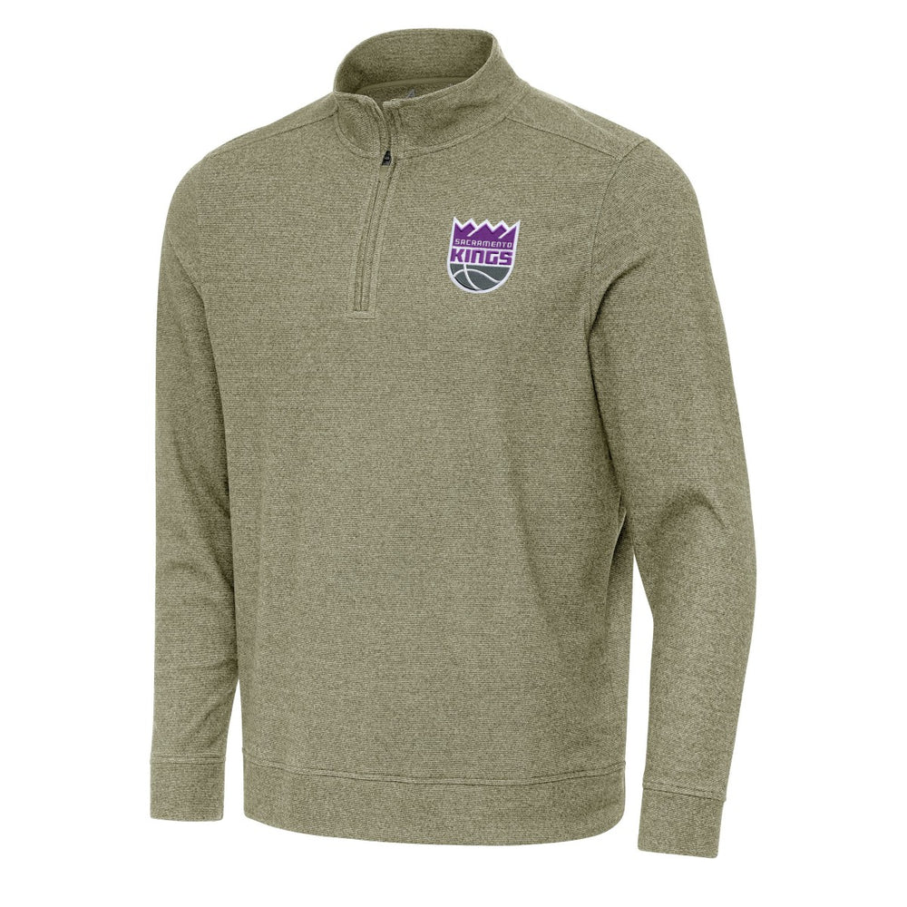 Sacramento Kings Antigua Subtle Quarter-Zip Sweatshirt Olive - NBA