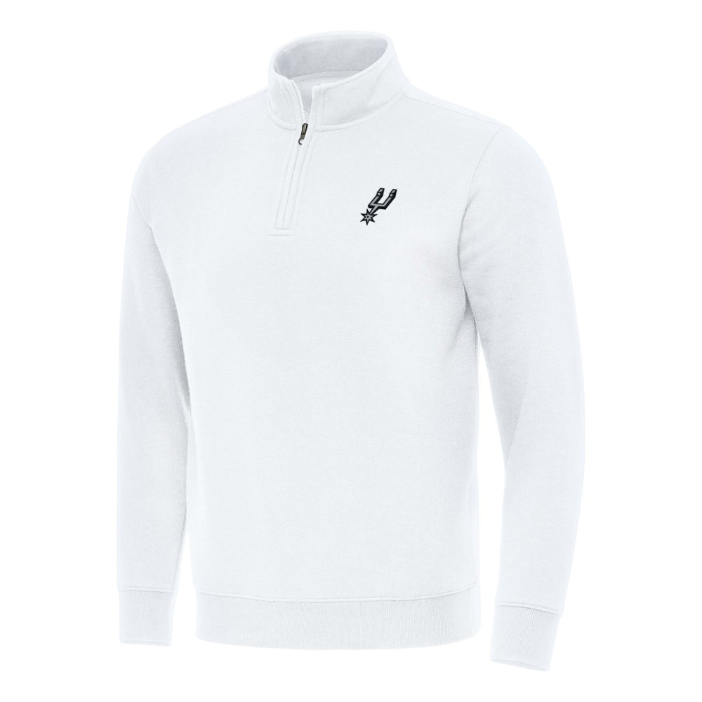 San Antonio Spurs Antigua Victory Quarter-Zip Mock Sweatshirt White - NBA