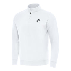 San Antonio Spurs Antigua Victory Quarter-Zip Mock Sweatshirt White - NBA