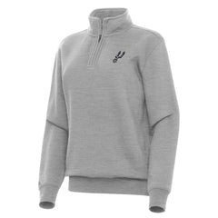 San Antonio Spurs Antigua Women's Victory Quarter-Zip Sweatshirt Heather Gray - NBA