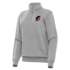 Portland Trail Blazers Antigua Women's Victory Quarter-Zip Sweatshirt Heather Gray - NBA