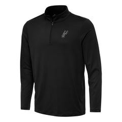 San Antonio Spurs Antigua Reprocess Quarter-Zip Top Black - NBA