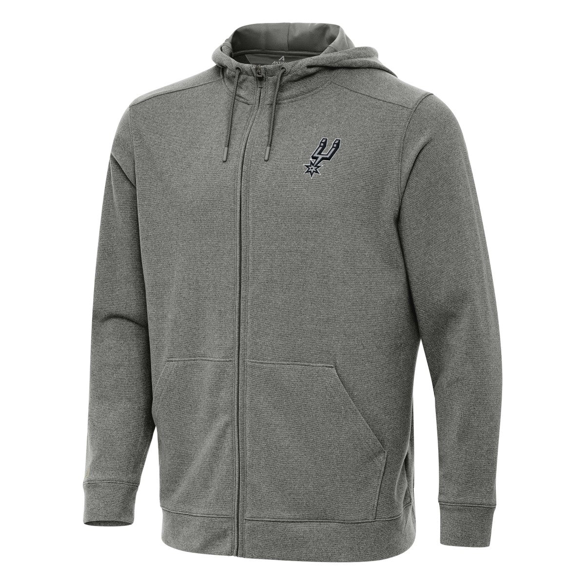 San Antonio Spurs Antigua Effortless Full-Zip Hoodie Jacket Heather Charcoal - NBA