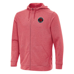 Toronto Raptors Antigua Effortless Full-Zip Hoodie Jacket Heather Red - NBA