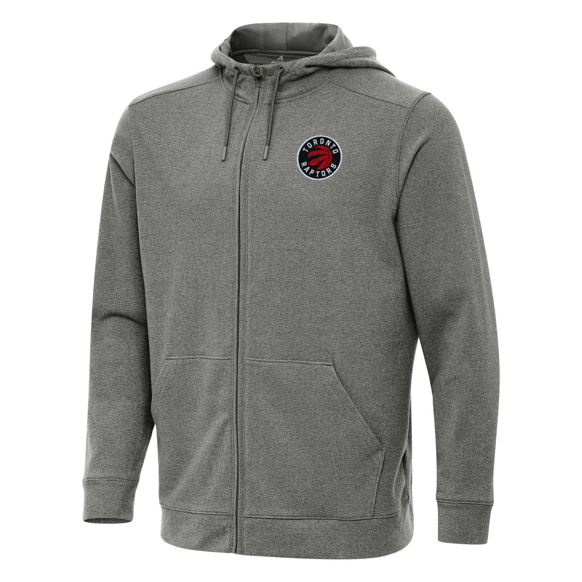 Toronto Raptors Antigua Effortless Full-Zip Hoodie Jacket Heather Charcoal - NBA