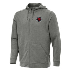 Toronto Raptors Antigua Effortless Full-Zip Hoodie Jacket Heather Charcoal - NBA