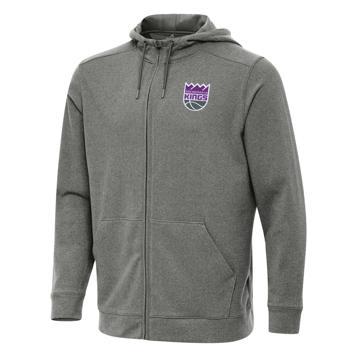 Sacramento Kings Antigua Effortless Full-Zip Hoodie Jacket Heather Charcoal - NBA