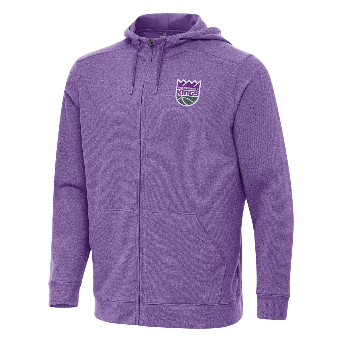 Sacramento Kings Antigua Effortless Full-Zip Hoodie Jacket Heather Purple - NBA