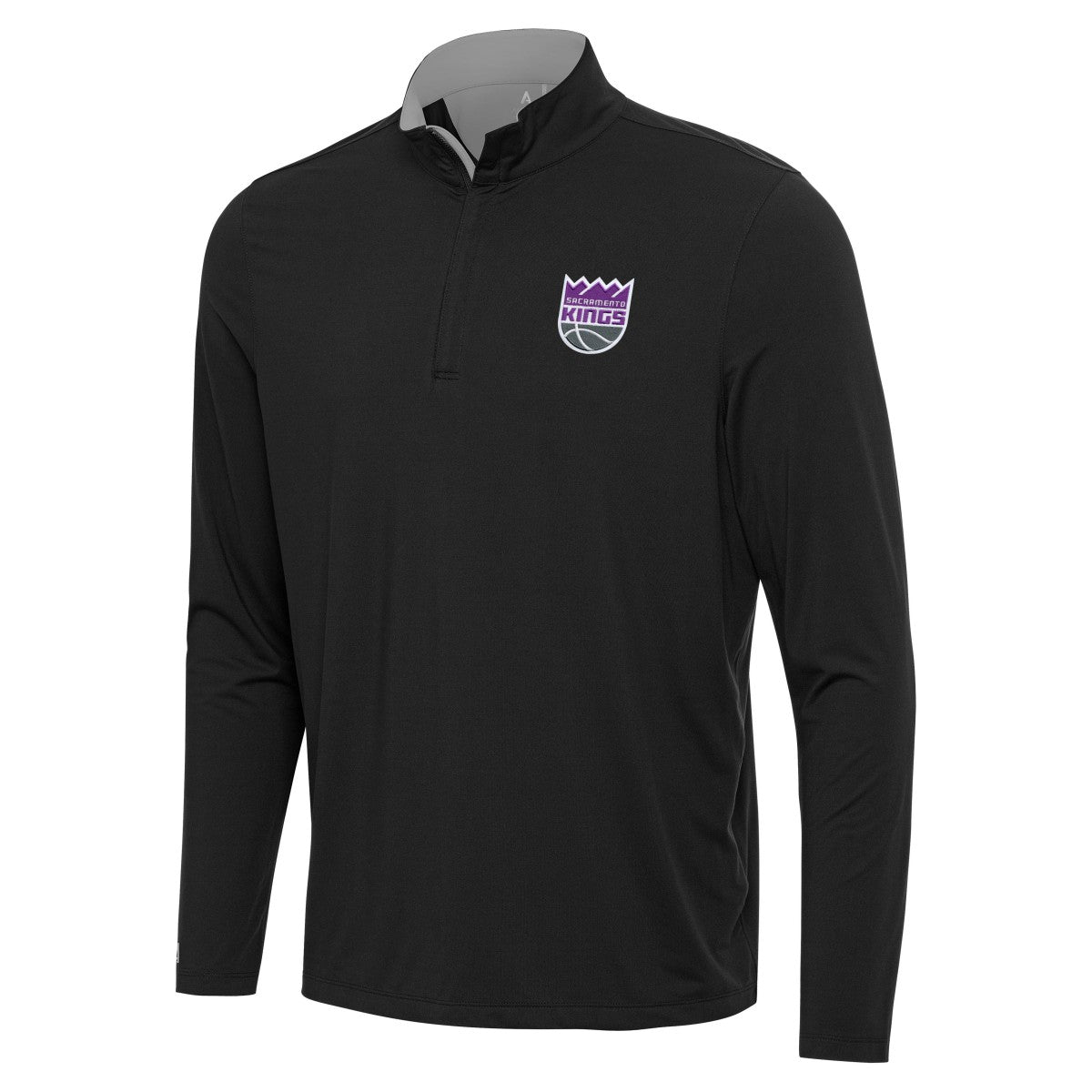 Sacramento Kings Antigua Content Quarter-Zip Top Black/Gray - NBA