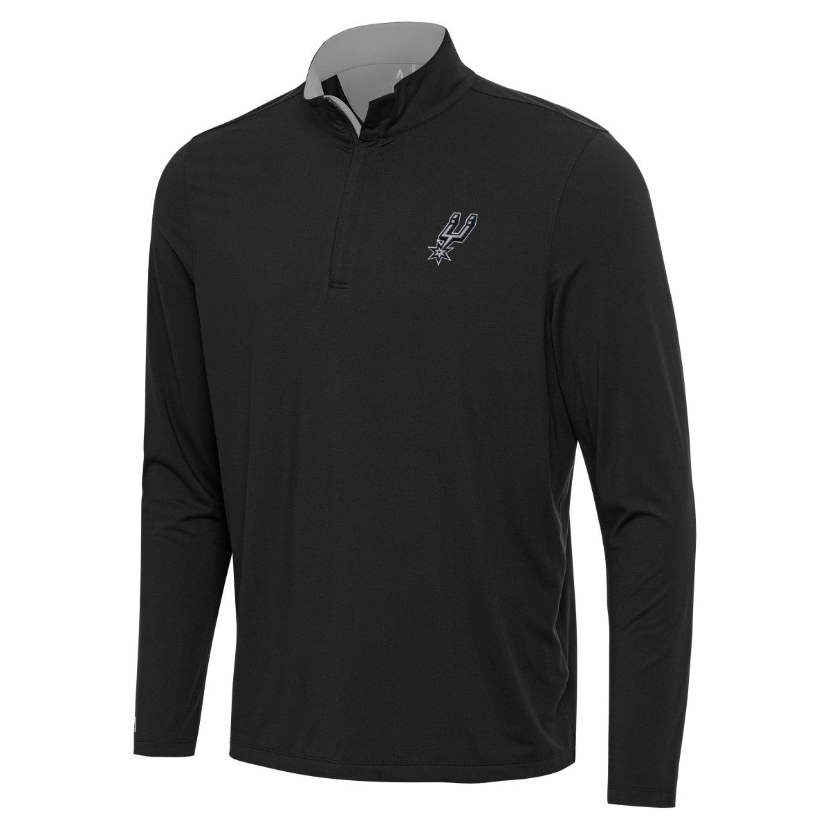 San Antonio Spurs Antigua Content Quarter-Zip Top Black/Gray - NBA