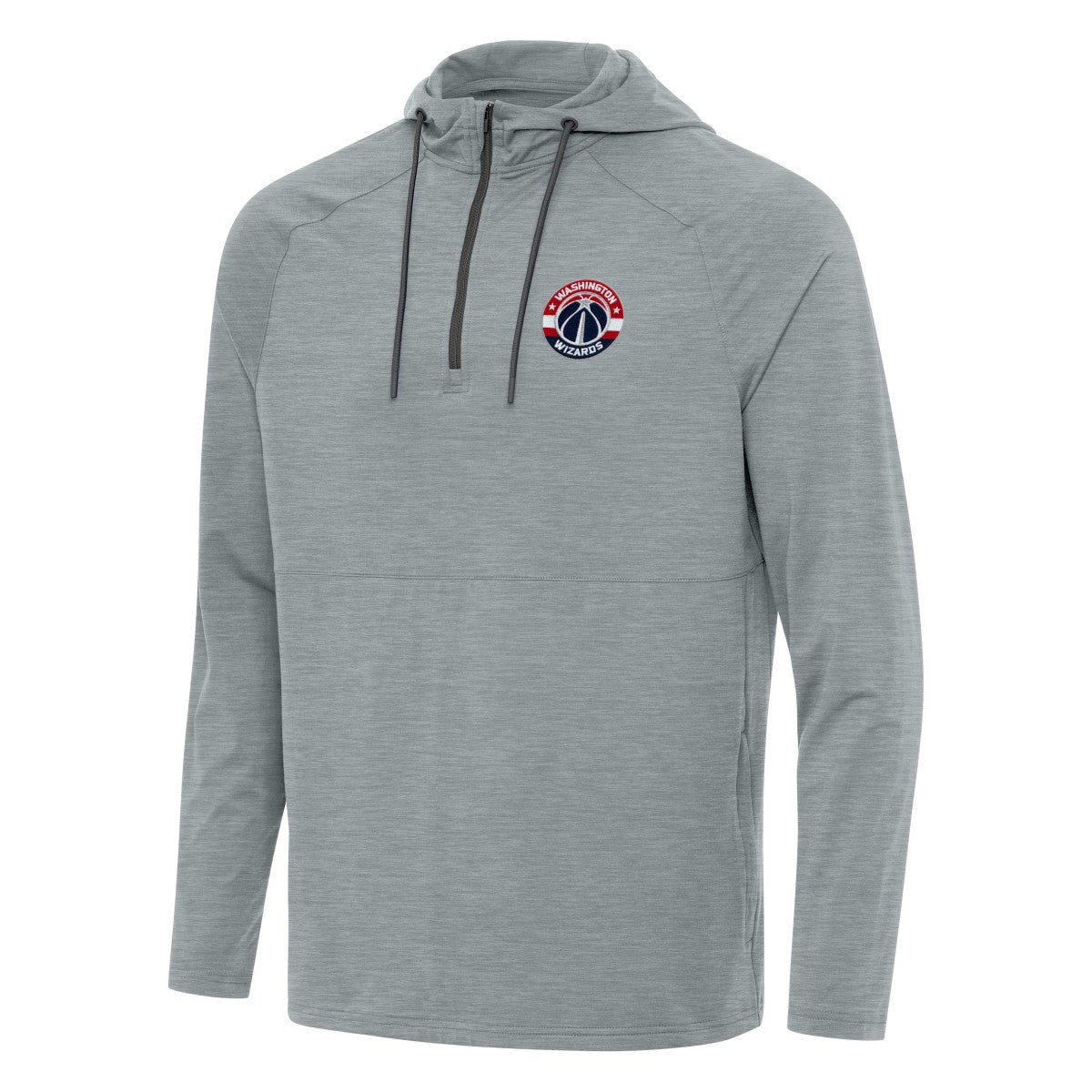 Washington Wizards Antigua Spikes Raglan Quarter-Zip Hoodie Heather Gray - NBA