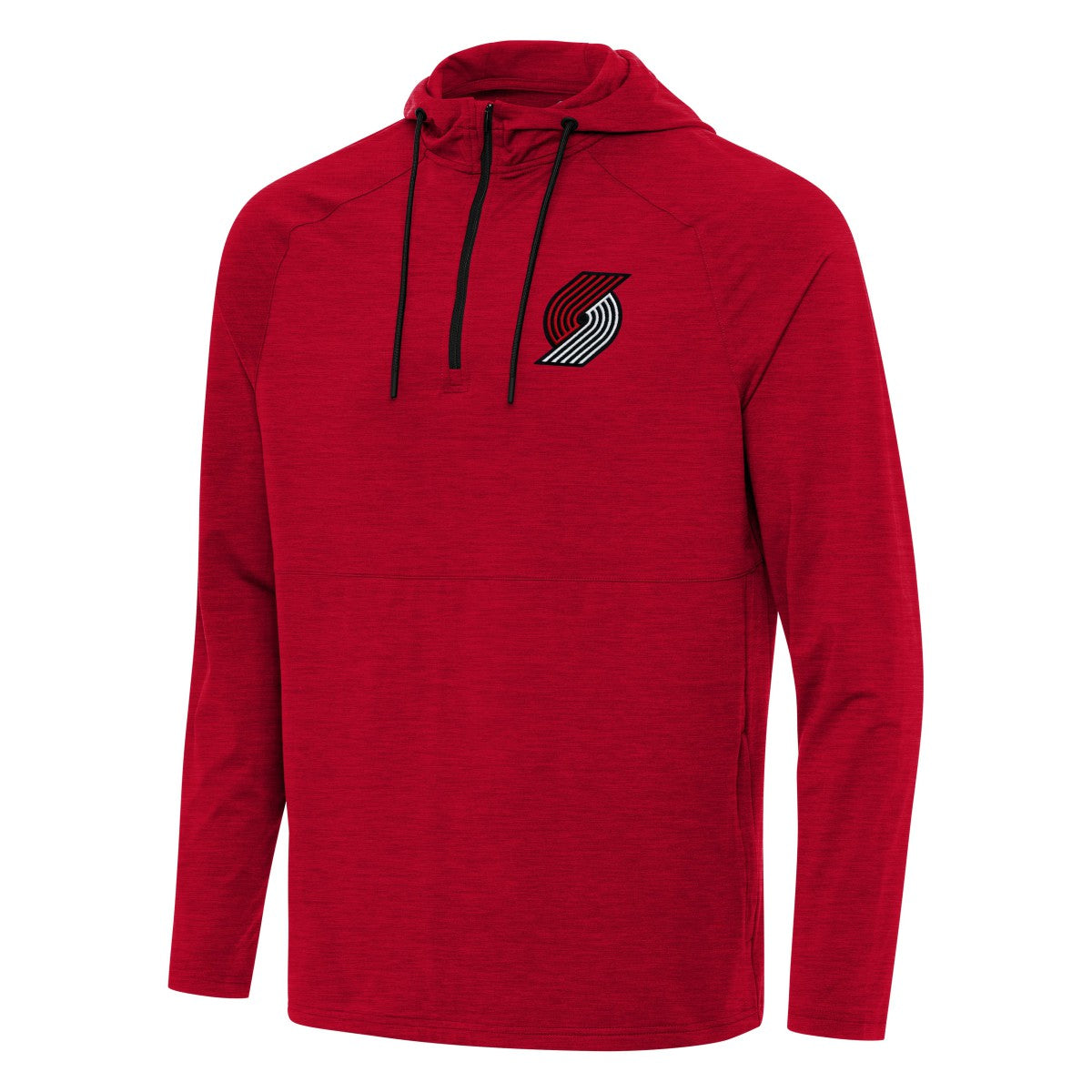 Portland Trail Blazers Antigua Spikes Raglan Quarter-Zip Hoodie Heather Red - NBA