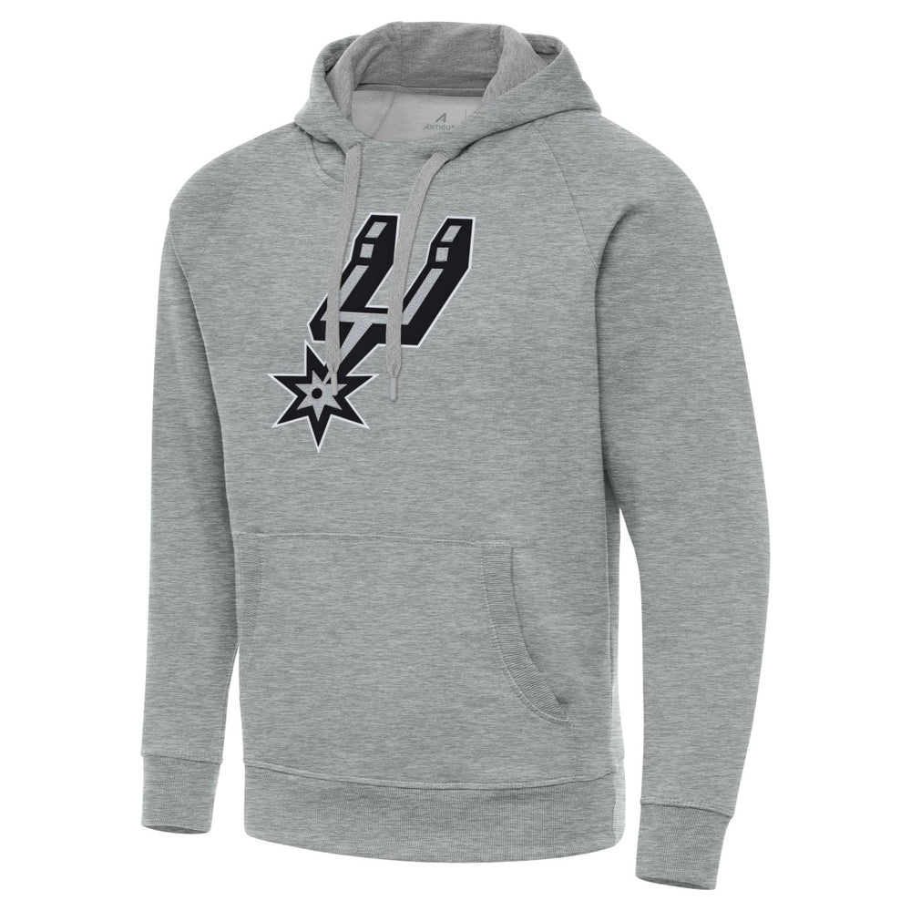 San Antonio Spurs Antigua Big & Tall Victory Raglan Pullover Hoodie Heather Gray - NBA