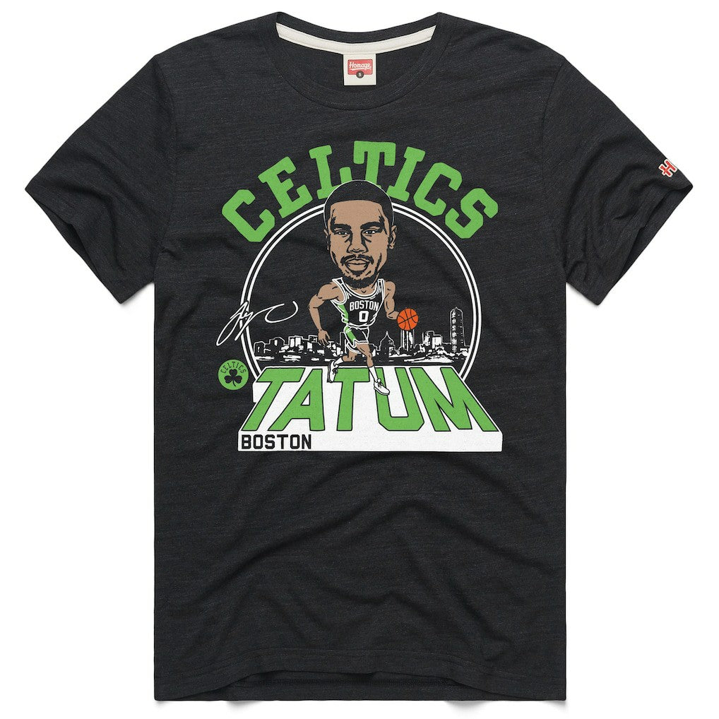 Jayson Tatum Boston Celtics Homage Unisex 2024/25 City Edition Caricature Tri-Blend T-Shirt Charcoal - NBA