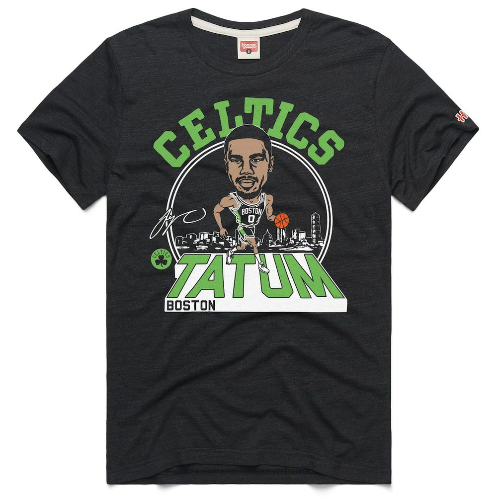 Jayson Tatum Boston Celtics Homage Unisex 2024/25 City Edition Caricature Tri-Blend T-Shirt Charcoal - NBA