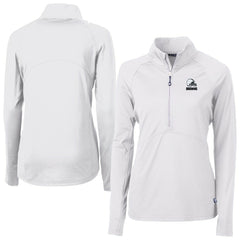 Cleveland Browns Cutter & Buck Women's Adapt Eco Knit Stretch Recycled Half-Zip Pullover Top White | NFL