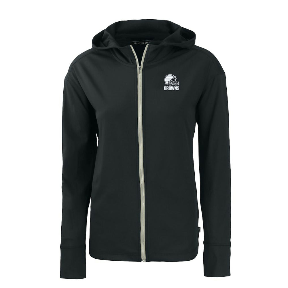 Cutter & Buck Cleveland Browns Women's Black Daybreak Eco Recycled Full-Zip Hoodie | NFL