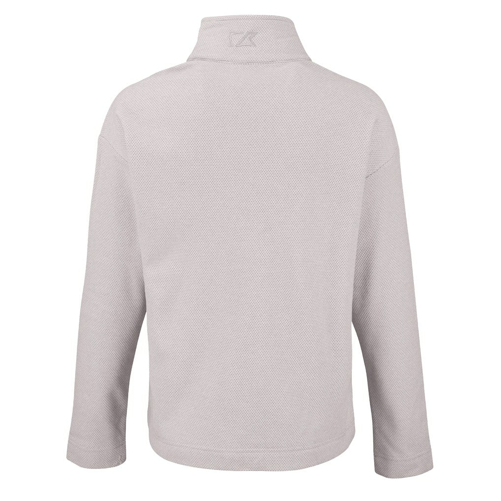 Cleveland Browns Cutter & Buck Women's Hunts Point Eco Textured Fleece Recycled Quarter-Snap Pullover Gray | NFL