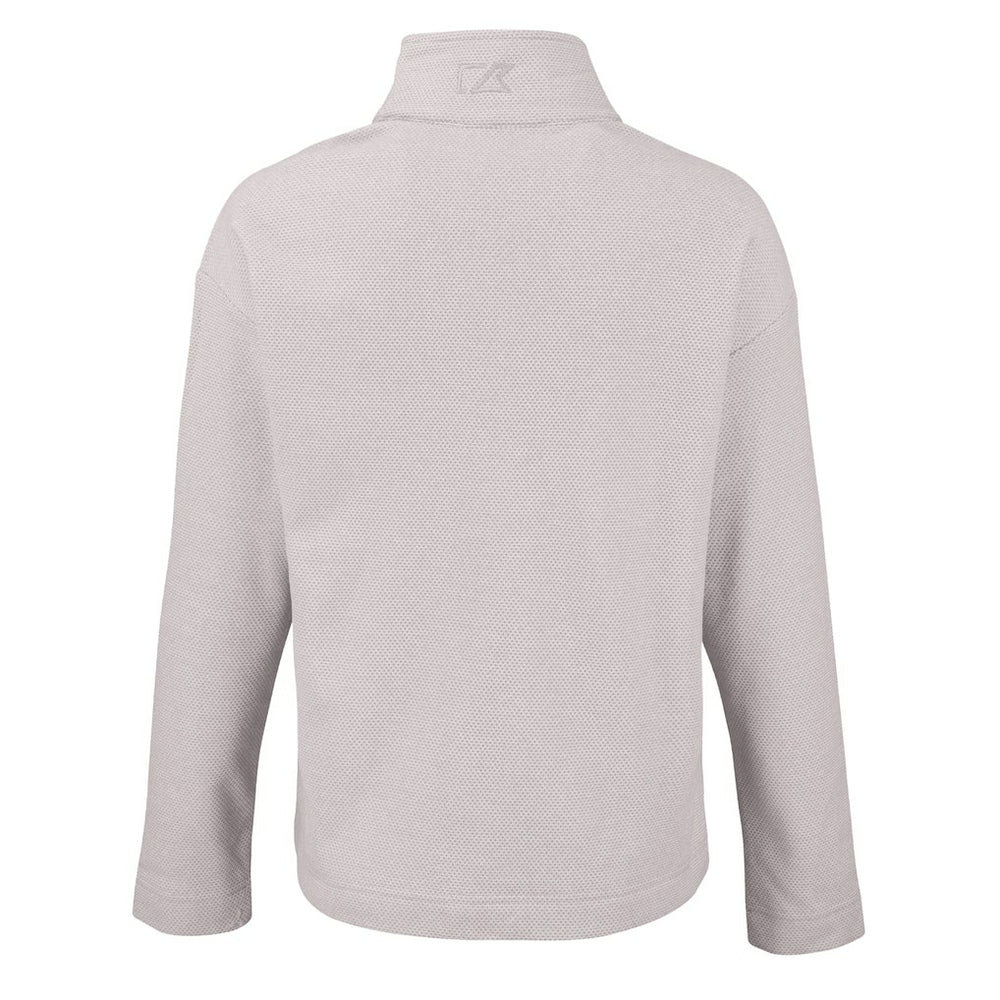 Cleveland Browns Cutter & Buck Women's Hunts Point Eco Textured Fleece Recycled Quarter-Snap Pullover Gray | NFL