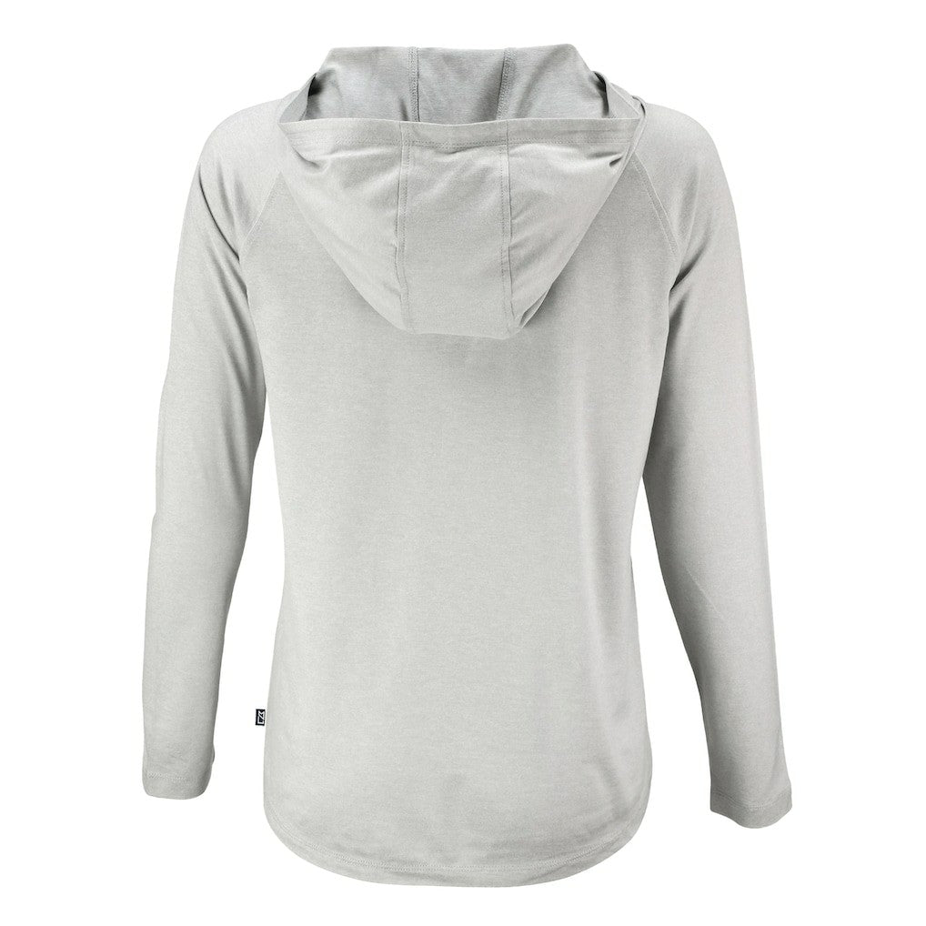 Cleveland Browns Cutter & Buck Women's Coastline Epic Comfort Eco Recycled Quarter-Snap Long Sleeve Hoodie T-Shirt Gray | NFL