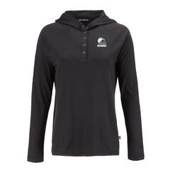 Cleveland Browns Cutter & Buck Women's Coastline Epic Comfort Eco Recycled Quarter-Snap Long Sleeve Hoodie T-Shirt Black | NFL