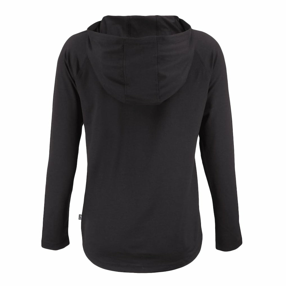 Cleveland Browns Cutter & Buck Women's Coastline Epic Comfort Eco Recycled Quarter-Snap Long Sleeve Hoodie T-Shirt Black | NFL