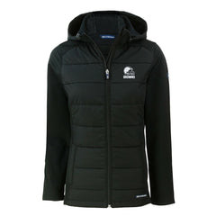Cleveland Browns Cutter & Buck Women's Evoke Hybrid Eco Softshell Recycled Full-Zip Hooded Jacket Black | NFL