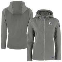 Cleveland Browns Cutter & Buck Women's Evoke Eco Softshell Recycled Full-Zip Hoodie Jacket Gray | NFL