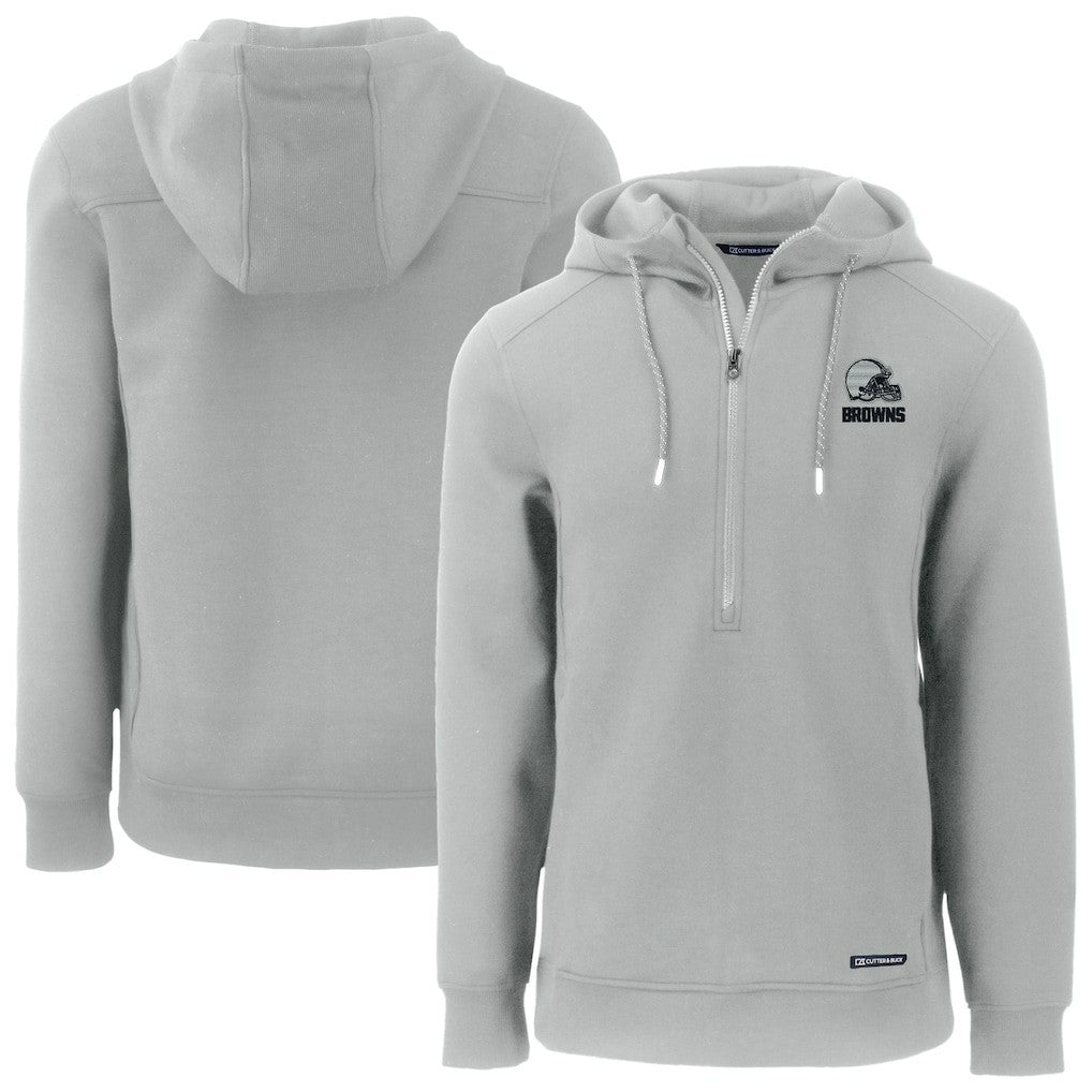 Cleveland Browns Cutter & Buck Roam Eco Recycled Half-Zip Pullover Hoodie Gray | NFL