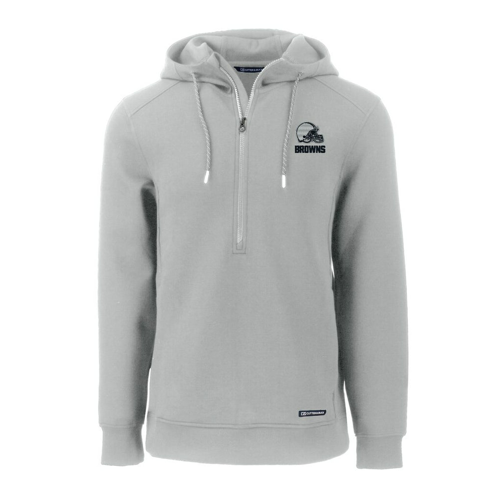 Cleveland Browns Cutter & Buck Roam Eco Recycled Half-Zip Pullover Hoodie Gray | NFL