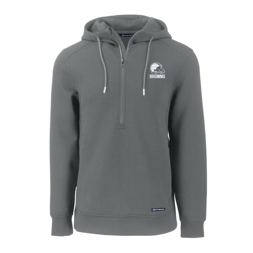 Cleveland Browns Cutter & Buck Roam Eco Recycled Half-Zip Pullover Hoodie Gray | NFL
