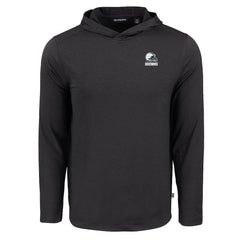 Cleveland Browns Cutter & Buck Coastline Epic Comfort Eco Recycled Long Sleeve Hooded T-Shirt Black | NFL