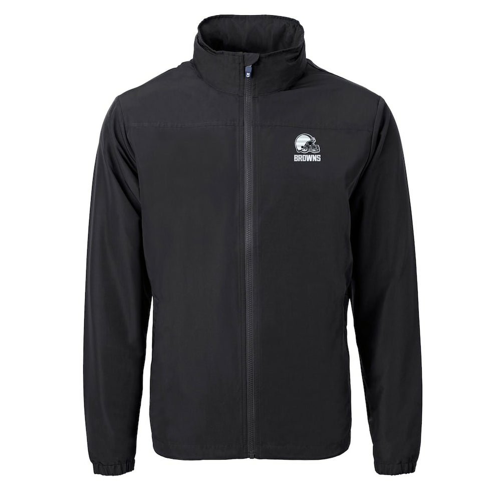 Cleveland Browns Cutter & Buck Charter Eco Recycled Full-Zip Hoodie Jacket Black | NFL