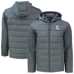 Cleveland Browns Cutter & Buck Evoke Hybrid Eco Softshell Recycled Full-Zip Hooded Jacket Gray | NFL